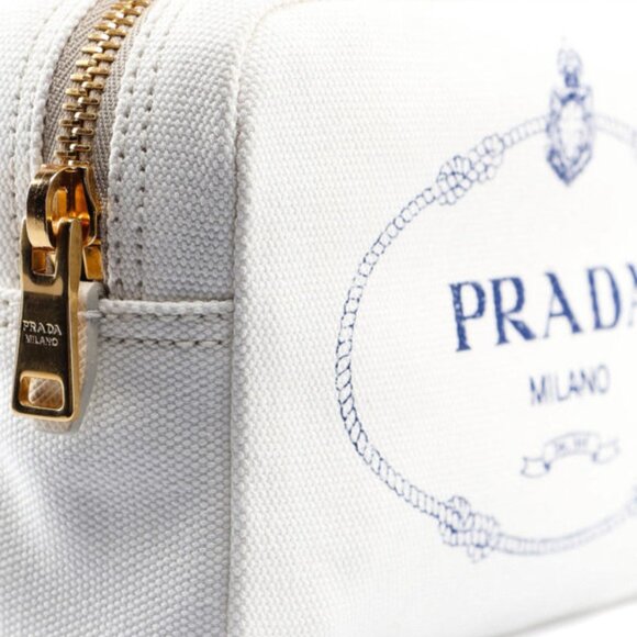 Authentic New With Tags PRADA Canapa Logo Pouch - Picture 2 of 10